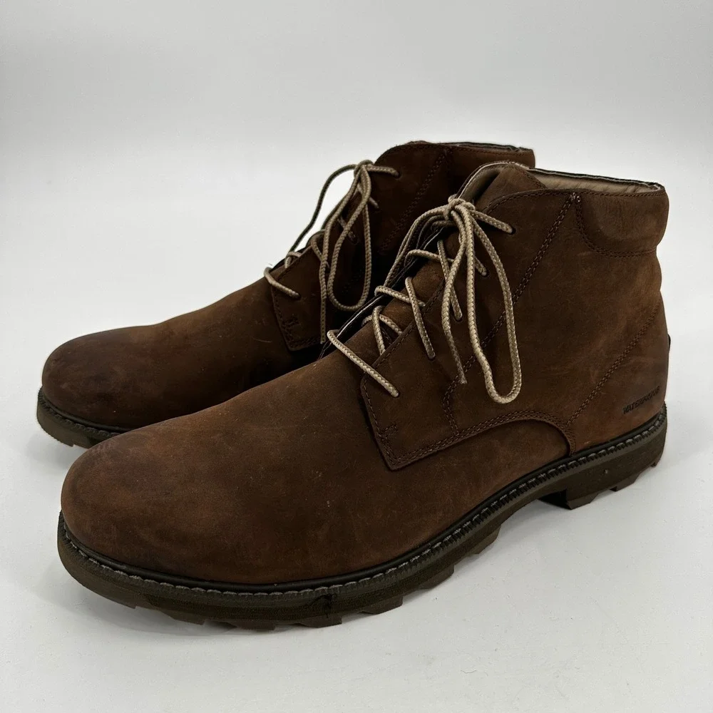 Sorel Madson Moc Toe Waterproof Brown Nubuck Leather Chukka Boots Mens 13 Rugged